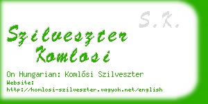 szilveszter komlosi business card